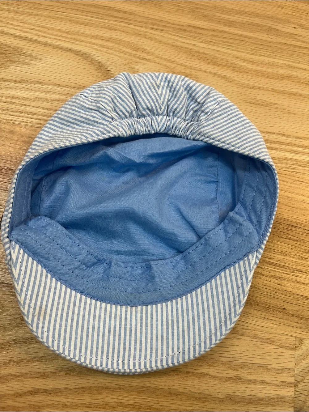 Gymboree Blue and White Striped Newsboy Hat